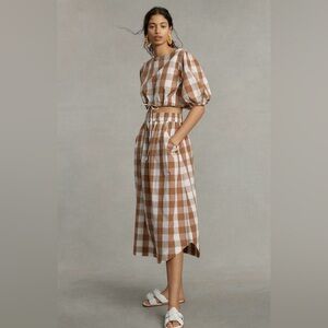 WHIT TWO for Anthropologie Two Piece Gingham Set NWT